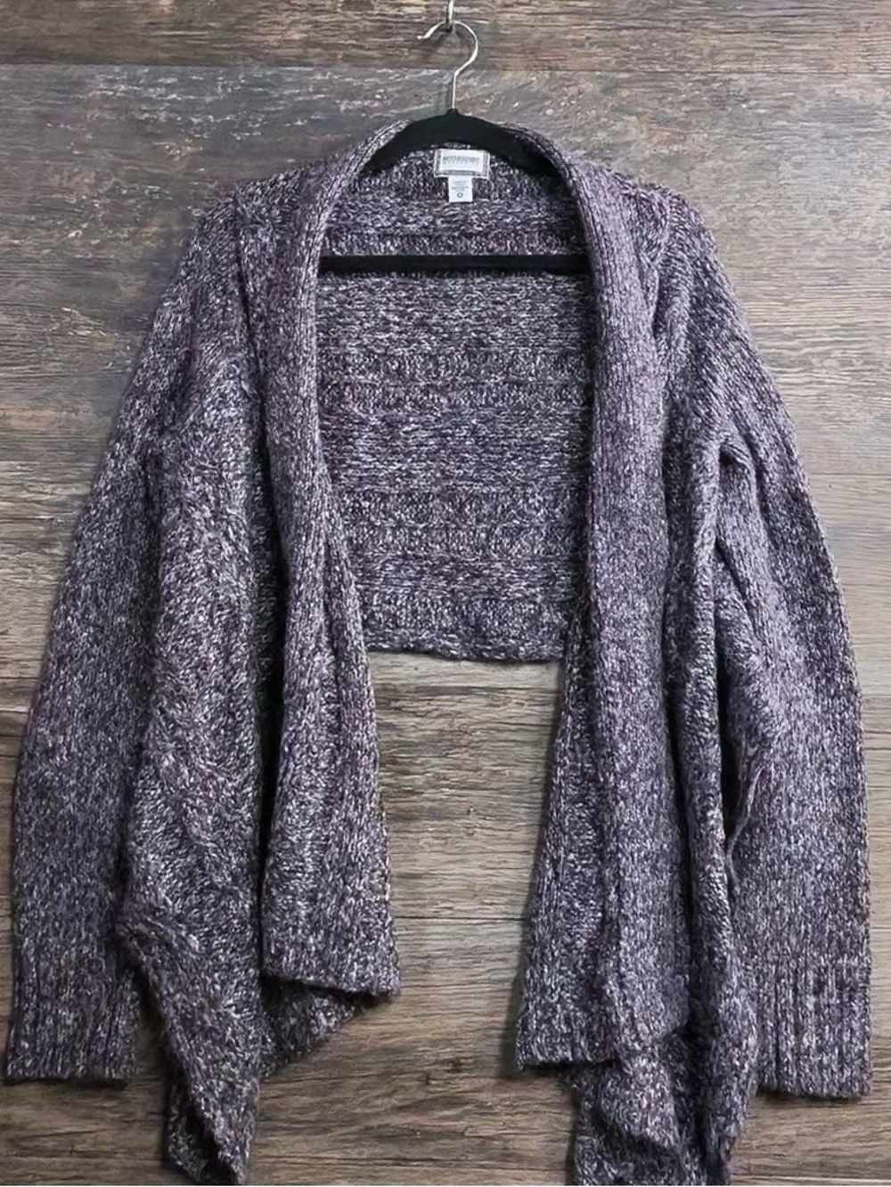 Motherhood Maternity Heathered Plum Open-Front Cardigan